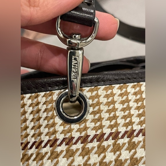 Ralph Lauren Tan and Brown Mini Houndstooth Tote - Picture 10 of 15